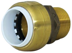 SharkBite UIP140A Pipe Connector, 1 in, Push-Fit x MNPT, Brass, SCH 40, SCH 80, SCH 180 Schedule, 200 psi Pressure