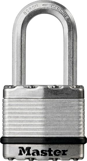 Master Lock Magnum Series M1XKADLF Padlock, Keyed Alike Key, 5/16 in Dia Shackle, 1-1/2 in H Shackle, Zinc