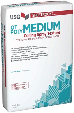 USG 540795060 Ceiling Spray Texture, Powder, Slight Acrylic, Gray/Off-White, 40 lb Bag