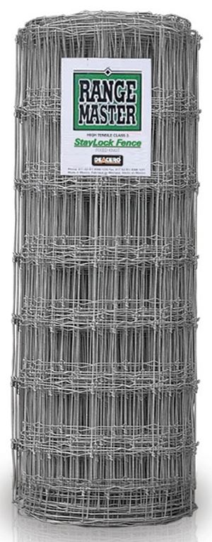 Rangemaster 6797 Staylock Fence, 12 in, 49 in H, 330 ft L, 12-1/2 Gauge, Steel, Galvanized