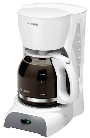 Mr. Coffee SK12-RB Coffee Maker, 12 Cups Capacity, 900 W, White