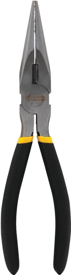 Stanley 84-102 Nose Plier, 8 in OAL, 1-11/16 in Jaw Opening, Black/Yellow Handle, Cushion-Grip Handle, 29/32 in W Jaw
