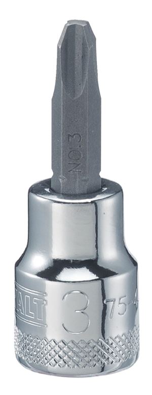 DEWALT DWMT75448OSP Phillips Screwdriver Bit Socket, #3 Tip, 3/8 in Drive, Chrome Vanadium, Polished Chrome Vanadium