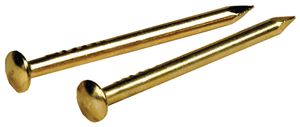 Hillman 122619 Escutcheon Pin, 5/8 in L, Steel, Brass, Pack of 6