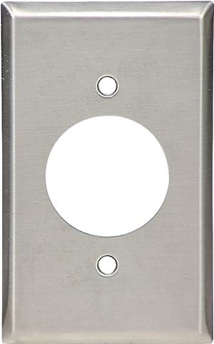 WALL PLATE RND HOLE 1G SS 1PK