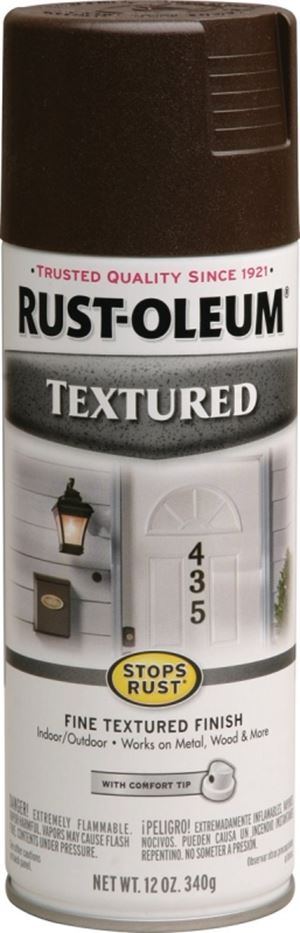 Rust-Oleum 241255 Spray Paint Textures, Textured, Dark Brown, 12 oz, Can