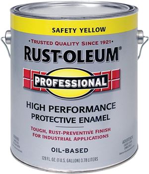 Rust-Oleum K7744402 Enamel Paint, Oil, Gloss, Safety Yellow, 1 gal, Can, 265 to 440 sq-ft/gal Coverage Area, Pack of 2