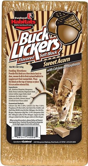 Evolved Habitats Buck Lickers EVO14098 Mineral Block, Acorn Flavor, 4 lb, Pack of 6