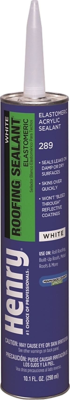 Henry FlashMaster 289 Series HE289004 Roof Sealant, White, Liquid, 10.1 oz Cartridge