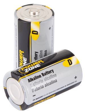 PowerZone LR20-2P-DB Battery, 1.5 V Battery, D Battery, Zinc, Manganese Dioxide, and Potassium Hydroxide, Pack of 8