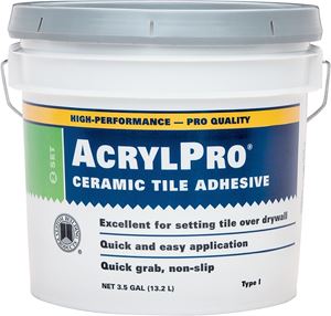 CUSTOM ARL40003 Ceramic Tile Adhesive, White, 3.5 gal Pail