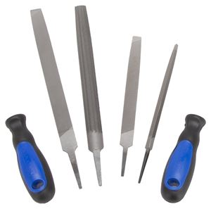 Vulcan JL-FS-6PCS-2 File Set, 6-Piece, Blade: Steel Handle: PP + TPR, Blue & Black (Handle)