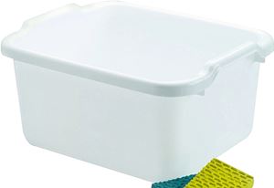 Rubbermaid 2970ARWHT Dish Pan, 15.6 qt Volume, 7.8 in L, 15.23 in W, 12-15/32 in H, Plastic, White