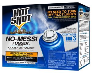 Hot Shot No-Mess! HG-20177 Fogger with Odor Neutralizer, 2000 cu-ft Coverage Area, Light Yellow