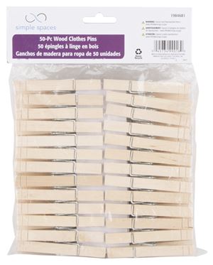 Simple Spaces HEA00050C-S3L Clothespin, 3/8 in W