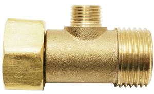 Plumb Pak PP2040LF Tee Adapter, 1/2 x 1/2 x 3/8 in, FIP x MIP x Tube, Brass, Rough Brass