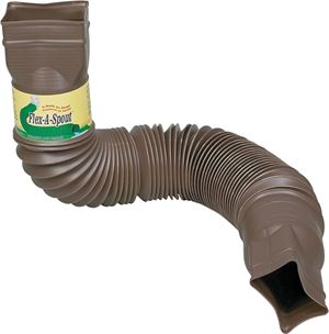 Amerimax Flex-A-Spout Series 85019 Downspout Extension, 22 to 55 in L Extended, Steel, Brown