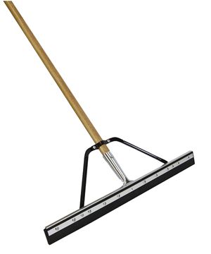 Quickie 016HDSU Floor Squeegee, 24 in Blade, Flat Blade, Rubber Blade, Wood Handle