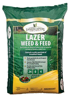 Landscapers Select LAZER 902728 Weed and Feed Fertilizer, 16 lb Bag, Granular, 24-0-4 N-P-K Ratio