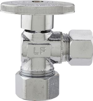 Plumb Pak PP62-1PCLF Shut-Off Valve, 5/8 x 1/2 in Connection, Compression, Brass Body