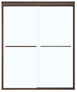 Maax Aura 135665-900-172 Shower Door, Clear Glass, Tempered Glass, Semi Frame, 2-Panel, Glass, 1/4 in Glass