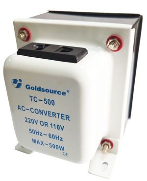 Goldsource TC-TYPE TC-500 Step Up and Step Down Transformer, 4-7/8 in L x 3-3/8 in W x 4 in H, 500 W