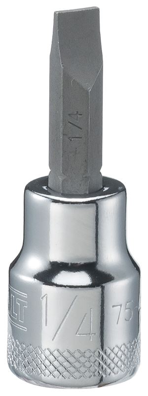 DEWALT DWMT75452OSP Slotted Screwdriver Bit Socket, 1/4 in Tip, 3/8 in Drive, Polished Chrome Vanadium