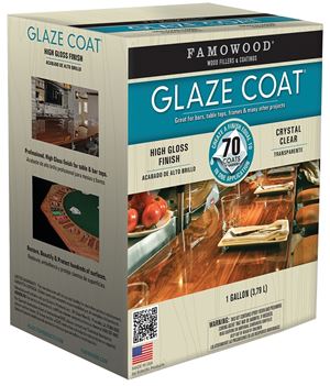 Famowood 5050110 Glaze Epoxy Coating, Liquid, Slight, Clear, 1 gal, Container, Pack of 2