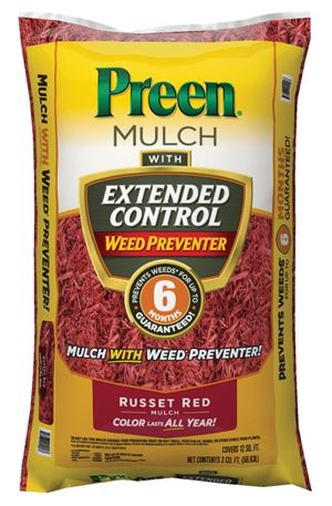 Preen 95456134 Mulch Plus Weed Barrier, Granular, Russet Red