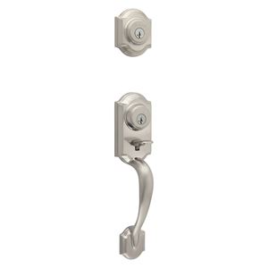 Kwikset 95530-018 Handleset, 2 Grade, Satin Nickel, 2-3/8 x 2-3/4 in Backset, KW1 Keyway, 1-3/4 in Thick Door