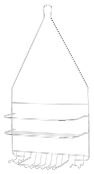 Simple Spaces SS-SC-25-CH-3L Shower Caddy, 2-Shelf, Steel, 10 in OAW, 19 in OAH, 4-1/4 in OAD, 10 lb