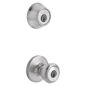 Kwikset 690T 26DCP6ALRCSK6 Combination Lockset, Knob Handle, Tylo Design, Satin Chrome, 3 Grade