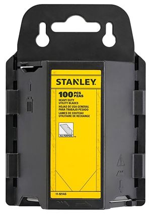 STANLEY 11-921A Utility Blade, 2-7/16 in L, HCS, 2-Point, 100/PK