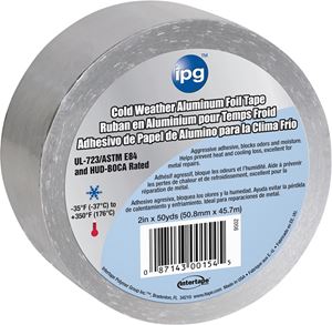 IPG 9503 Foil Tape with Liner, 50 yd L, 3 in W, Aluminum Backing