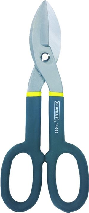 STANLEY FMHT73571/14-556 Tinner Snip, 10 in OAL, 2 in L Cut, Straight Cut, Alloy Steel Blade, Black/Yellow Handle