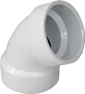 Canplas 192601 Pipe Elbow, 1-1/2 in, Hub, 60 deg Angle, PVC, White