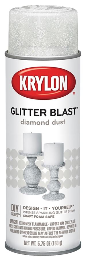 Krylon K03804A00 Craft Spray Paint, Glitter, Diamond Dust, 5.75 oz, Can