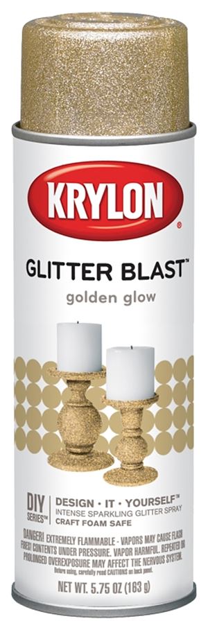 Krylon K03801A00 Craft Spray Paint, Glitter, Golden Glow, 5.75 oz, Can