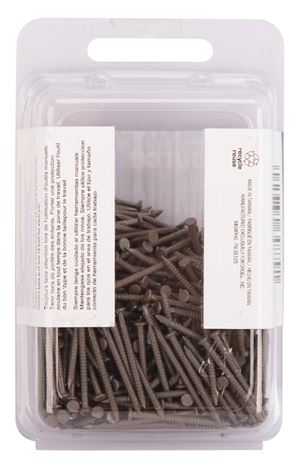 ProSource NTP-090-PS Panel Nail, 16D, 1 in L, Steel, Painted, Flat Head, Ring Shank, Dark Oak, 171 lb, Pack of 5