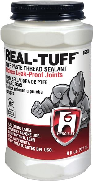Hercules Real-Tuff 15615 Thread Sealant, 4 oz, Can, Paste, White