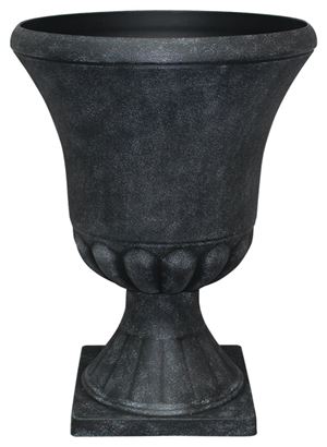 Southern Patio EB-029816 Winston Urn, 21 in H, 16 in W, 16 in D, Resin/Stone Composite, Weathered Black