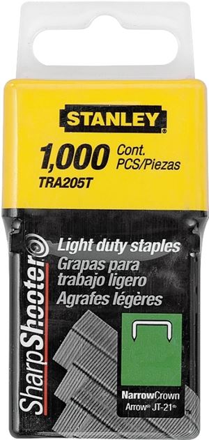 Stanley TRA204T Staple, 29/64 in W Crown, 1/4 in L Leg, Galvanized