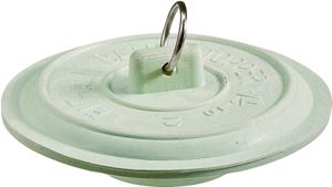 Plumb Pak PP820-4 Tub Stopper with Ring, Rubber, White, For: Laundry and Bathtubs with 1-1/2 to 2 in Drain