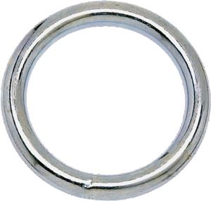 Campbell T7665001 Welded Ring, 200 lb Working Load, 2 in ID Dia Ring, #7B Chain, Steel, Nickel-Plated