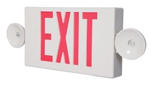 Sure-Lites LPXC Series LPXC25 Emergency Light Exit Sign Combo, 19-3/4 in OAW, 7-1/2 in OAH, 120/277 V, 0.98 W, Red