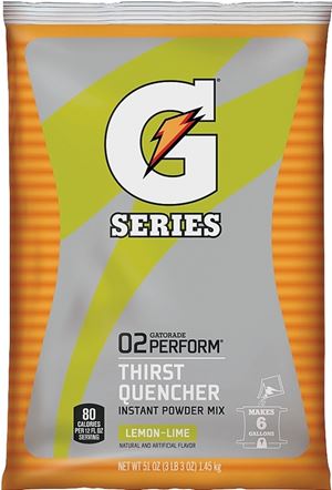 Gatorade 03967 Thirst Quencher Instant Powder Sports Drink Mix, Powder, Lemon-Lime Flavor, 51 oz Pack, Pack of 14