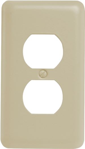 Amerelle 935DAL Receptacle Wallplate, 5 in L, 2-13/16 in W, 1 -Gang, Steel, Light Almond