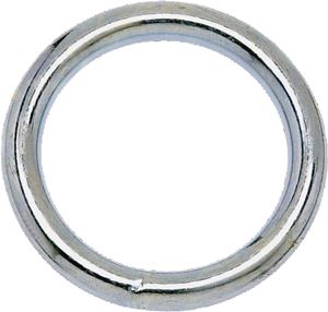 Campbell T7665012 Welded Ring, 200 lb Working Load, 1 in ID Dia Ring, #7 Chain, Steel, Nickel-Plated