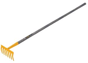 True Temper KGRM Kid's Garden Rake, 3-1/4 in L Head, 7-1/2 in W Head, 7-Tine, Steel Head, 42 in L Handle