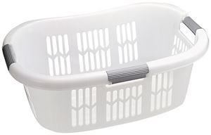 Rubbermaid Hip-Hugger FG299787WHT Laundry Basket, 1.5 bu Capacity, Plastic, White, 1-Compartment, Pack of 6